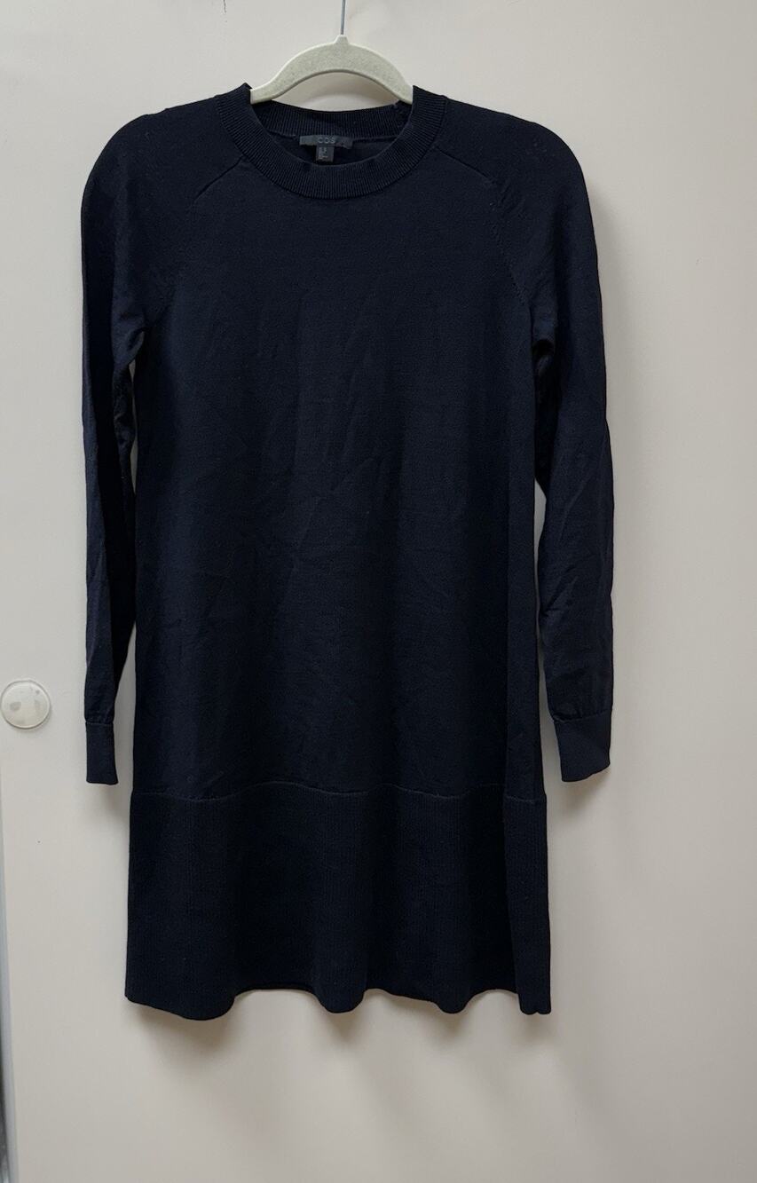 Cos Sweater Dress Womens Xs Black blue Knit Bodycon